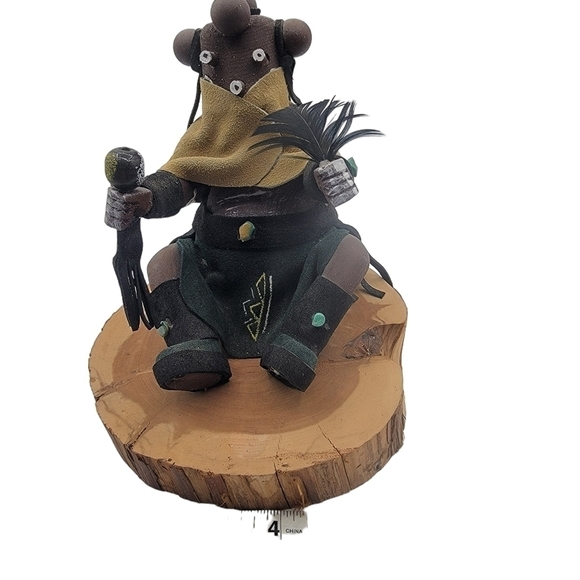 Vintage Mudhead sitting Kachina signed Dada Yazzie - Picture 9 of 11